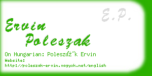 ervin poleszak business card